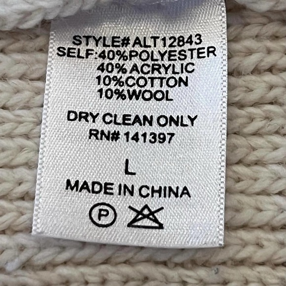 ASTR The Label Tunic Sweater Womens Sz LG Cream Sleeveless Mock Neck Side Slits - Picture 9 of 9